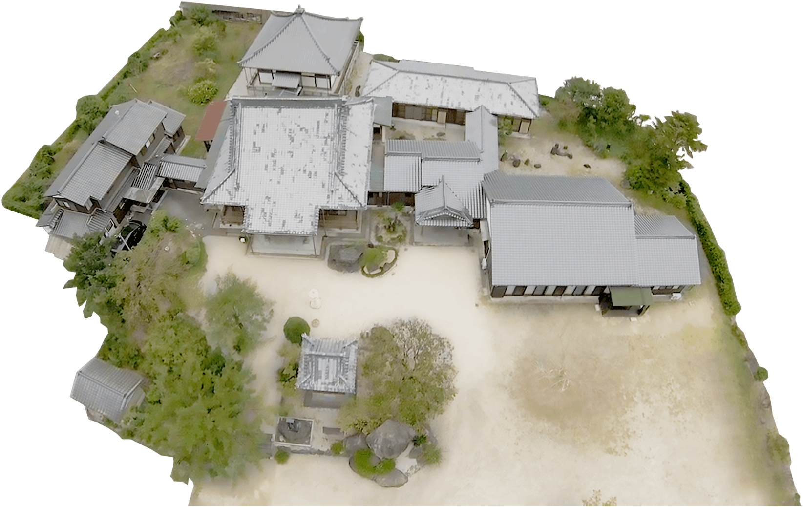 上空から撮影した境内の写真